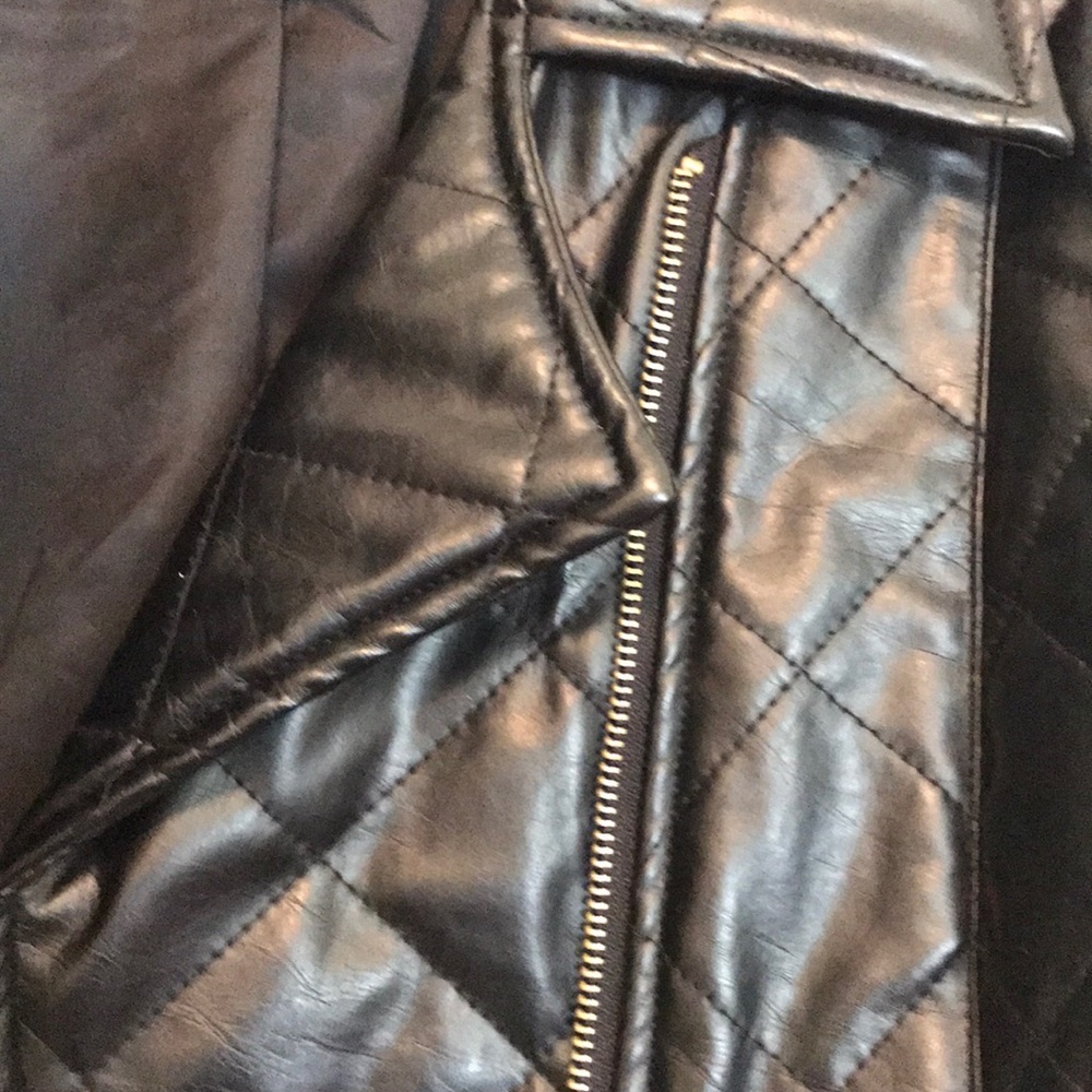 Faux black leather jacket - Picture 4 of 8
